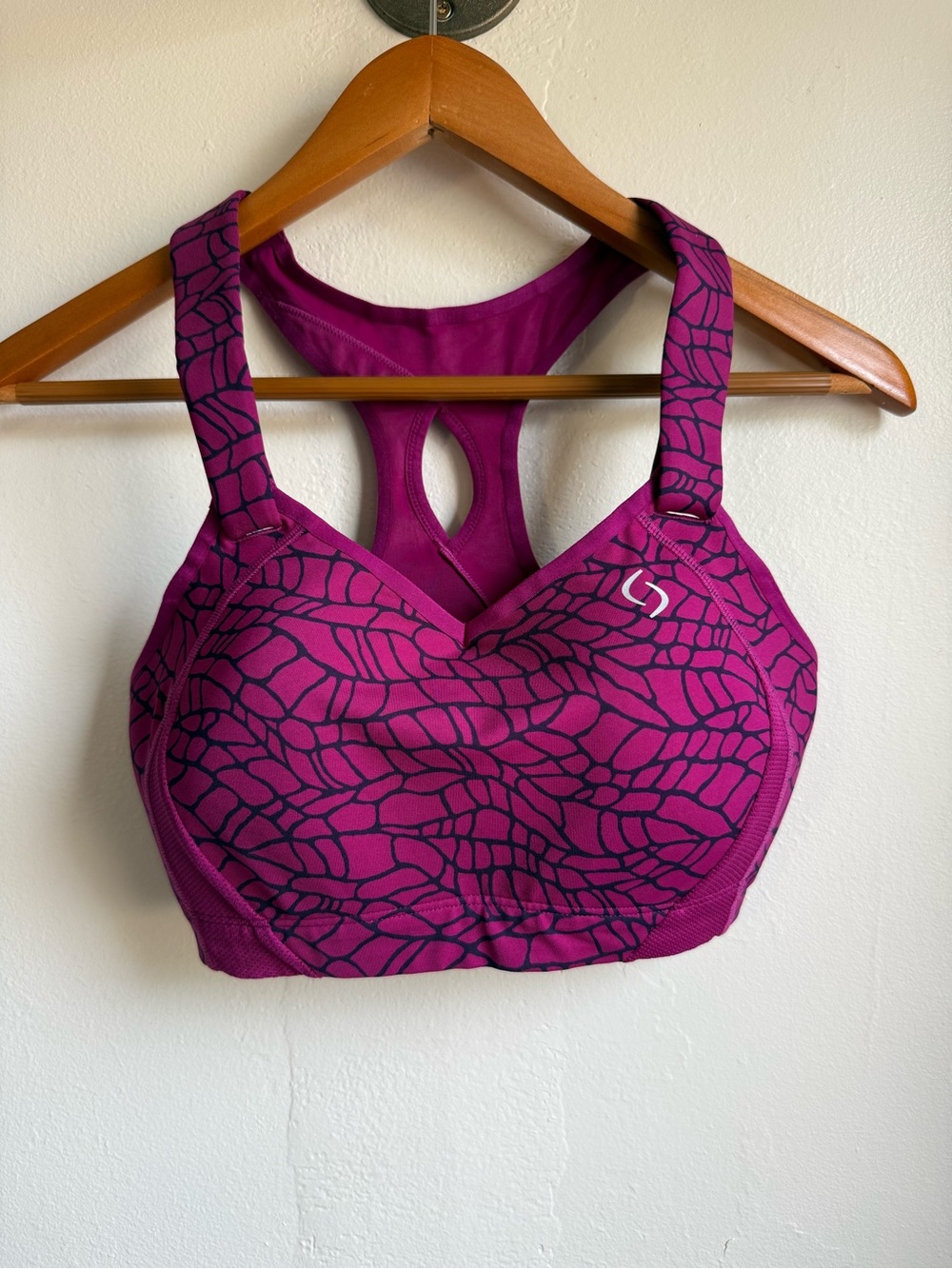 Moving Comfort Juno Sports Bra 34D Pink High Impact Racerback Running